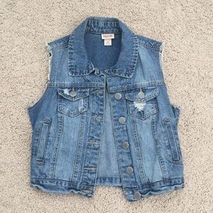 blue denim jean vest